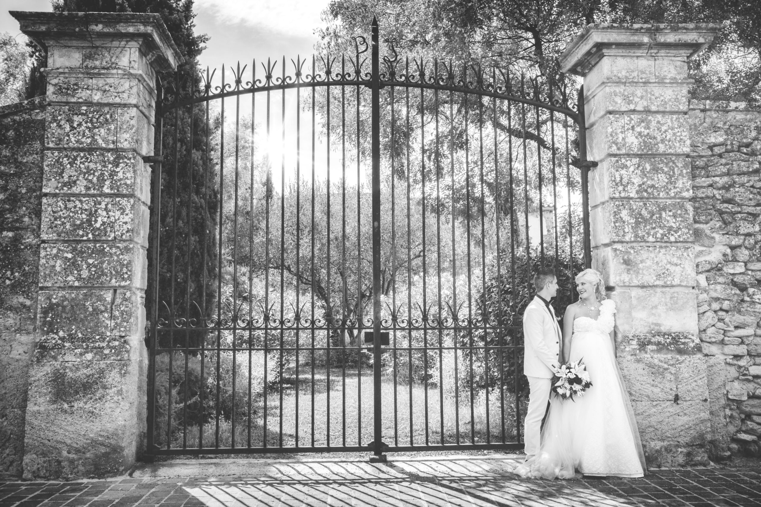 Photographe de mariage, portrait en noir et blanc